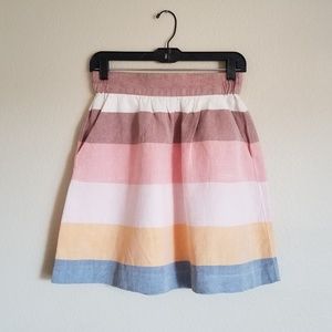 LOFT Striped Linen Skirt